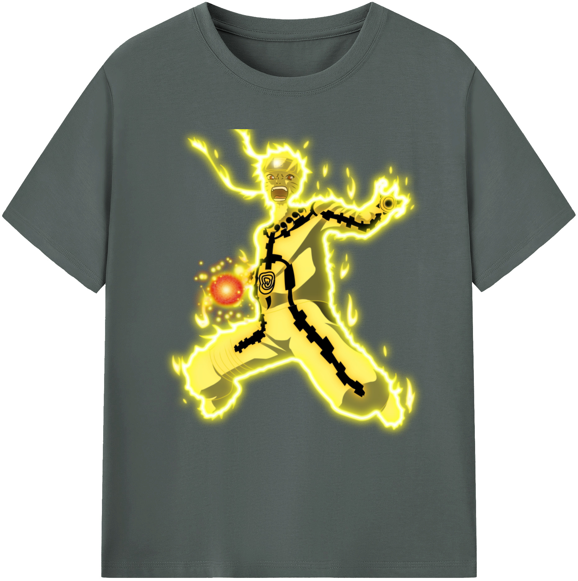 （画像用） NARUTO -ナルト- うずまき ナルト Uzumaki Naruto 綿100％ メンズ半袖Tシャツ｜肌触りやわらか＆通気性